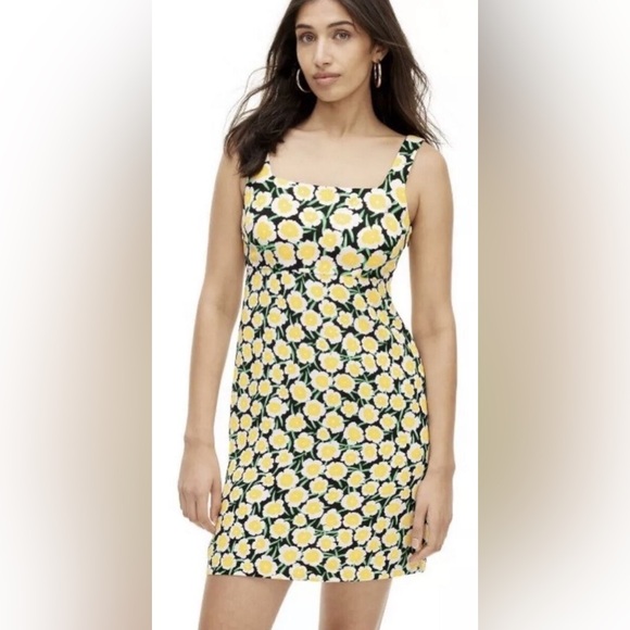 DIANE VON FURSTENBERG Mini Floral Yellow Chiffon Shift 70’s Dress NWT Sz 12 / L - Picture 14 of 16